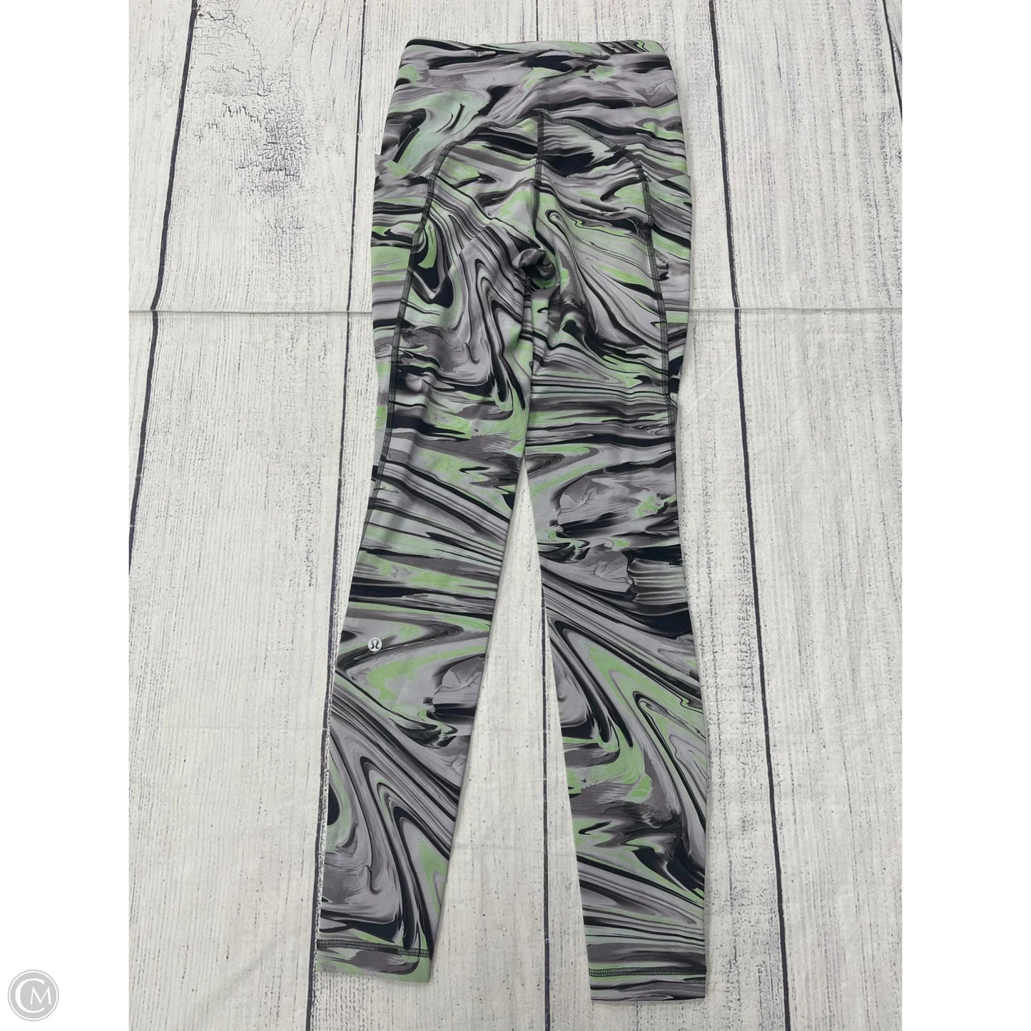 Athletic Leggings By Lululemon In Green & Grey, Size: 4