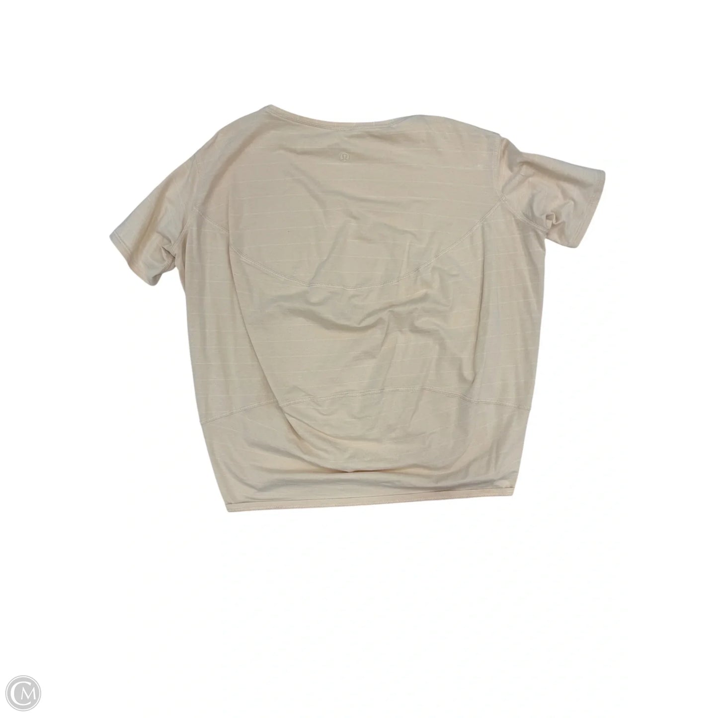 Athletic Top Short Sleeve By Lululemon In Tan, Size: 2