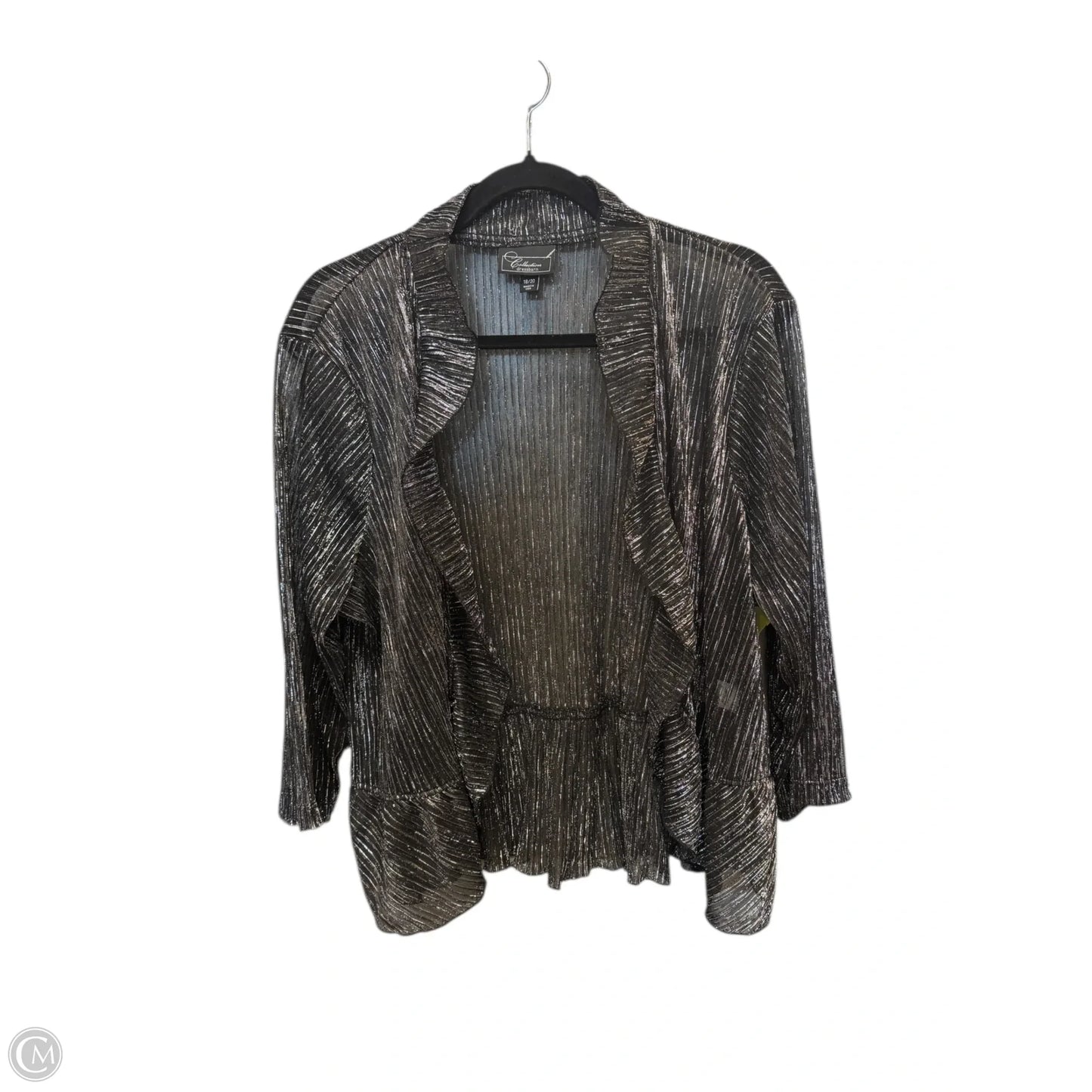 Cardigan By Dressbarn In Black & Silver, Size: 18