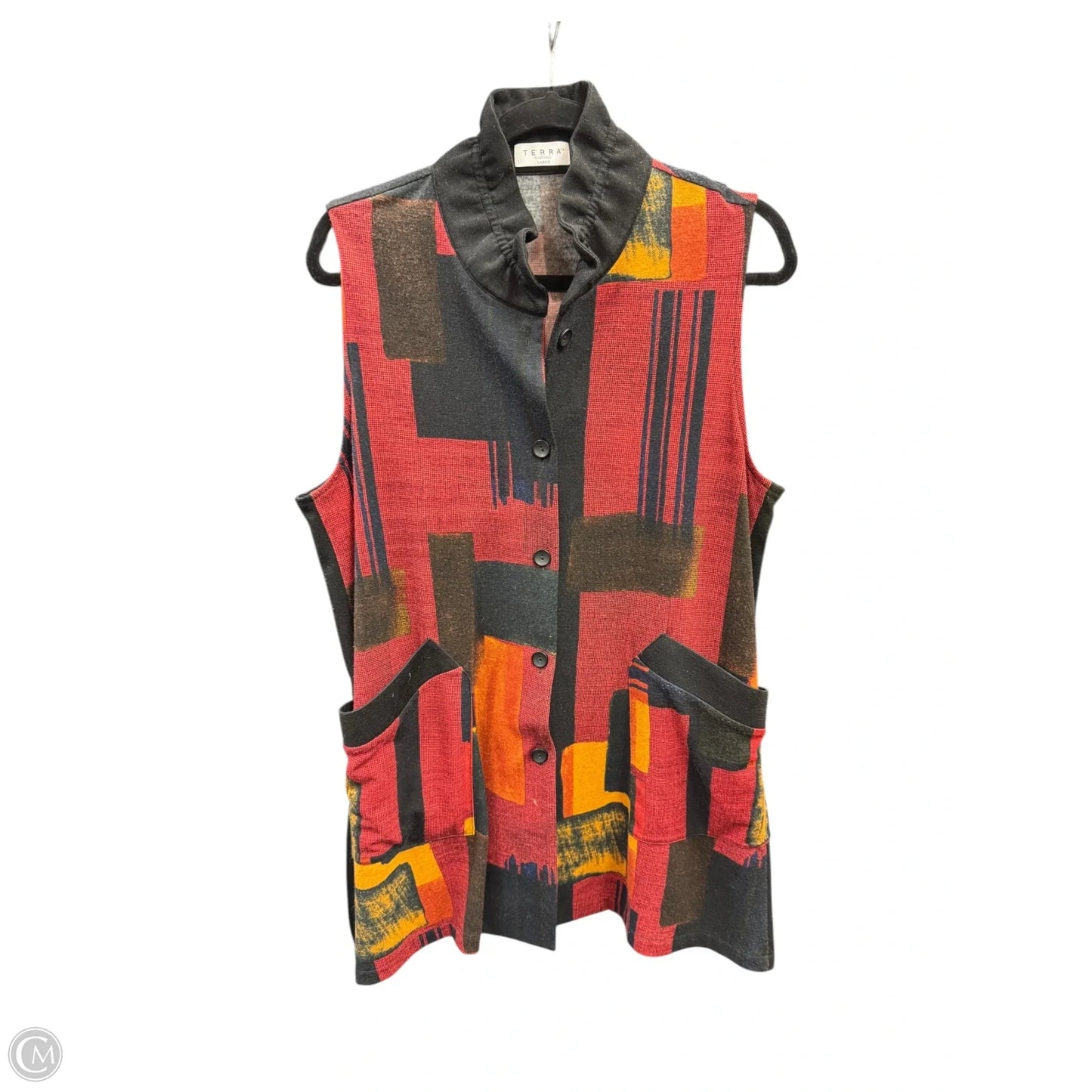 Shawl By Clothes Mentor In Black & Red, Size: L