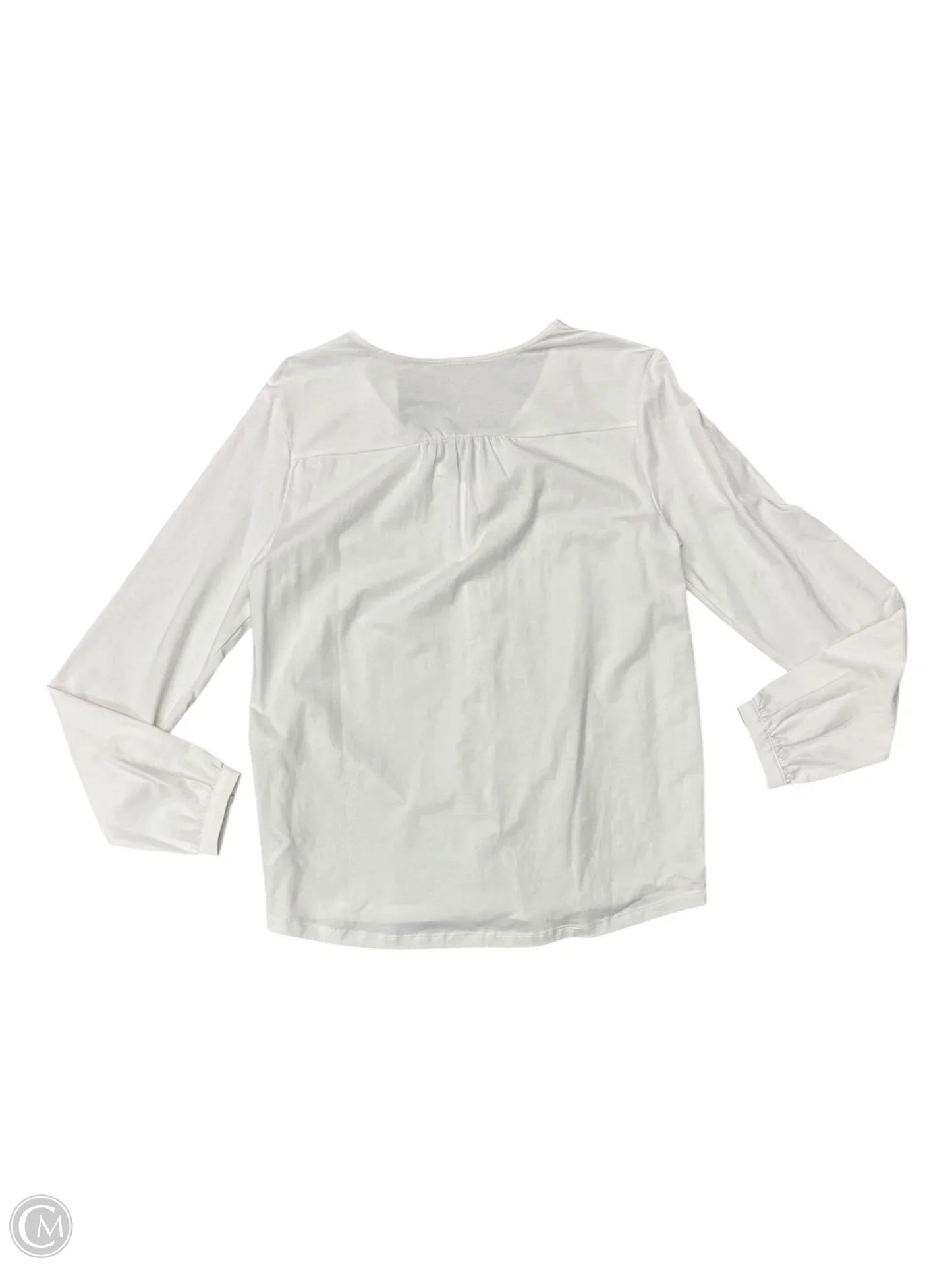 Top Long Sleeve By Lands End In White, Size: M