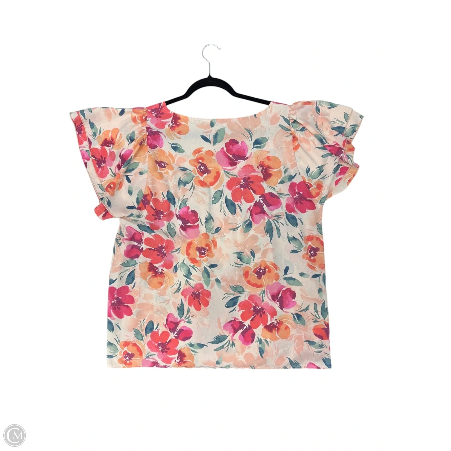 Blouse Short Sleeve By Bibi In Pink, Size: L