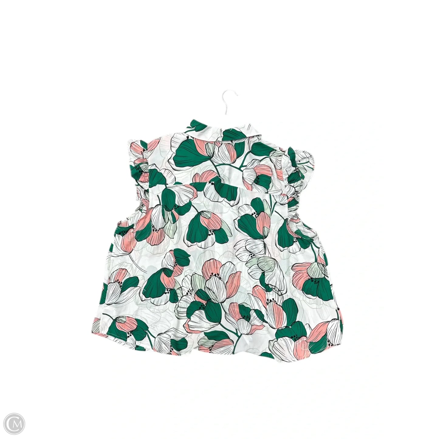 Top Sleeveless By Liz Claiborne In Green & Pink, Size: 2x