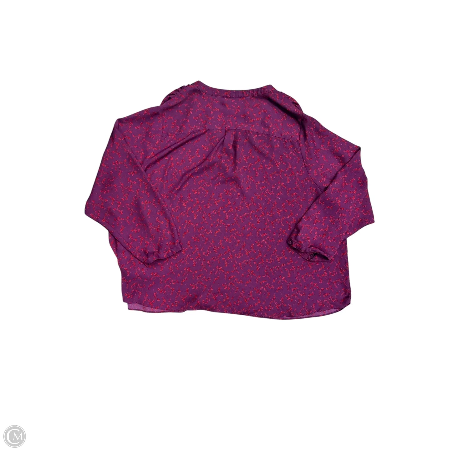 Top Long Sleeve By Ava & Viv In Purple & Red, Size: 4x