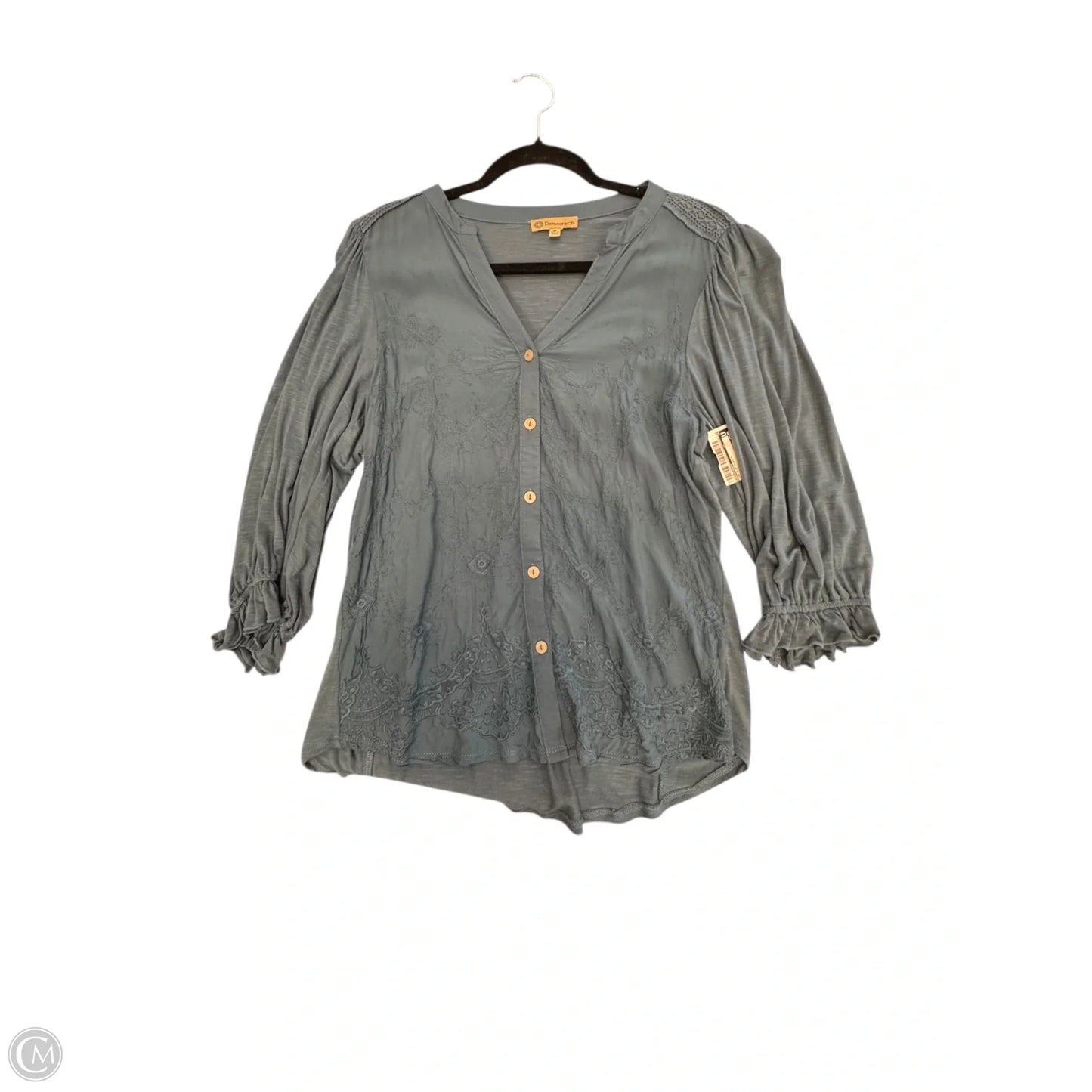 Top 3/4 Sleeve By Democracy In Teal, Size: M