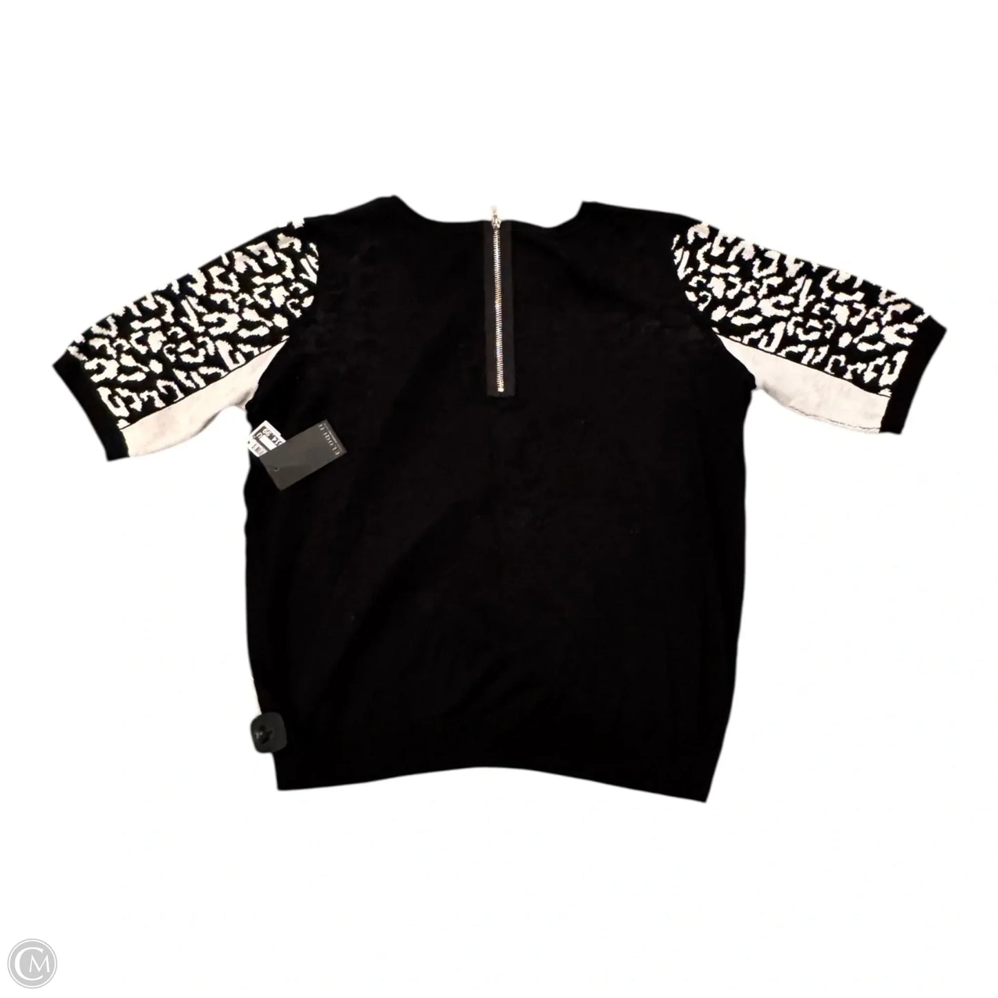 Sweater Short Sleeve By Eloquii In Black & White, Size: 18