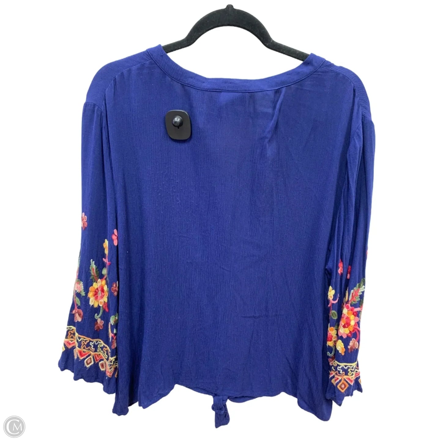 Top Long Sleeve By Cmc In Navy, Size: 1x