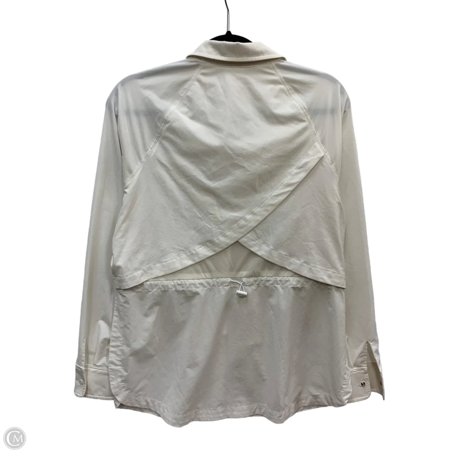 Athletic Top Long Sleeve Collar By Athleta In White, Size: M