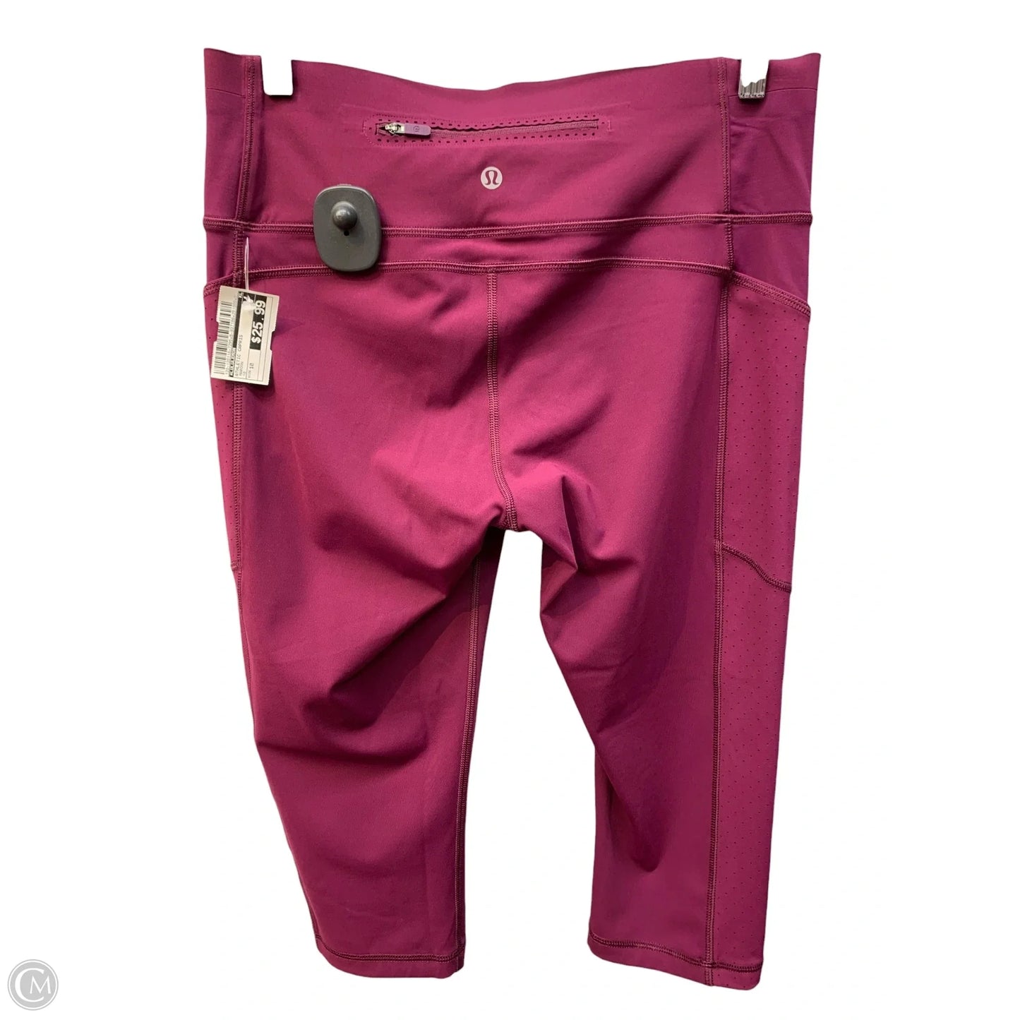Athletic Capris By Lululemon In Maroon, Size: 10