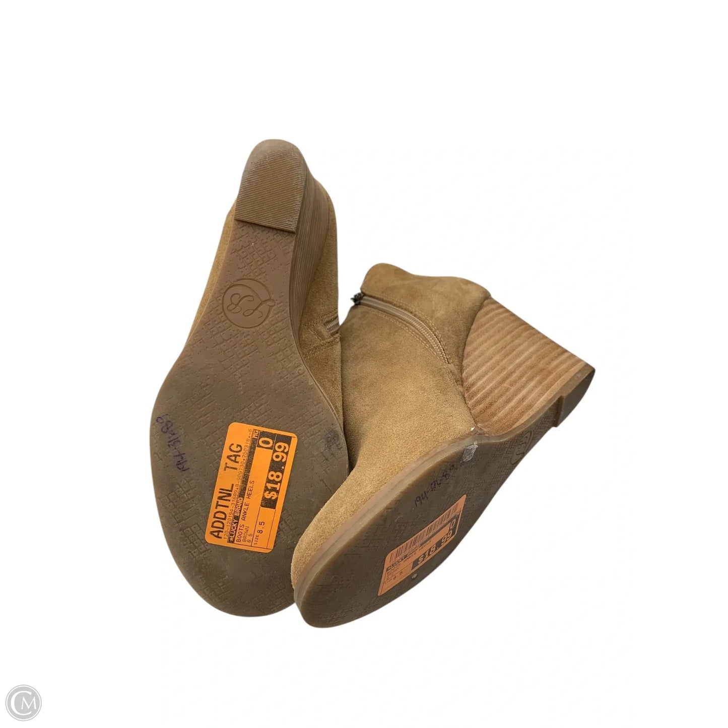 Boots Ankle Heels By Lucky Brand In Brown, Size: 8.5