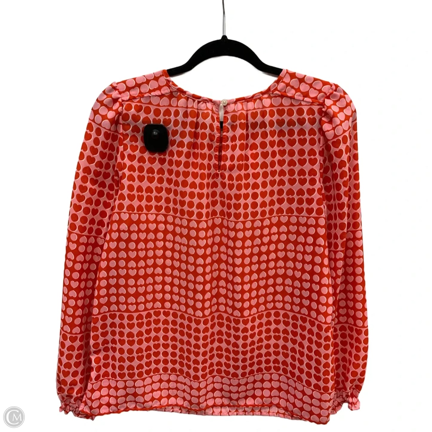Blouse Long Sleeve By Loft In Red & Silver, Size: M