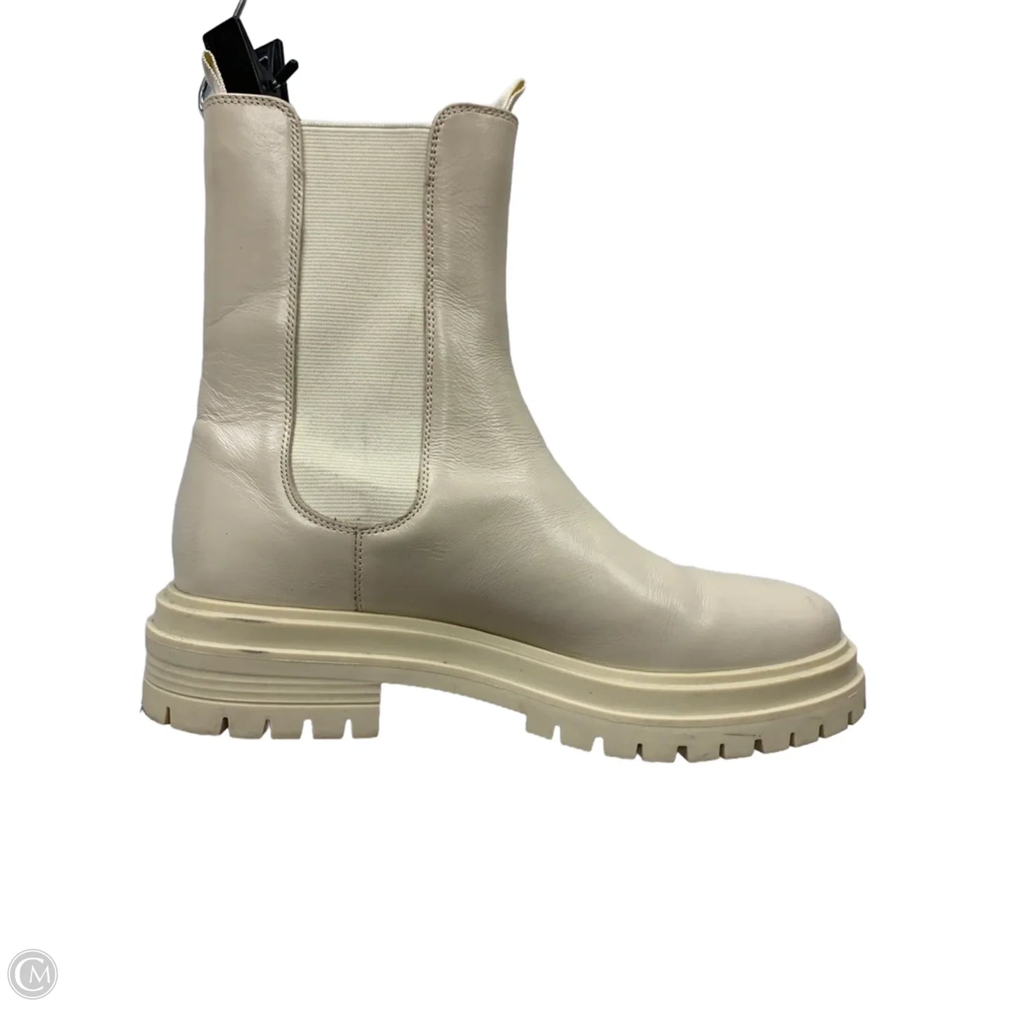 Boots Ankle Heels By Clothes Mentor In Cream, Size: 8.5