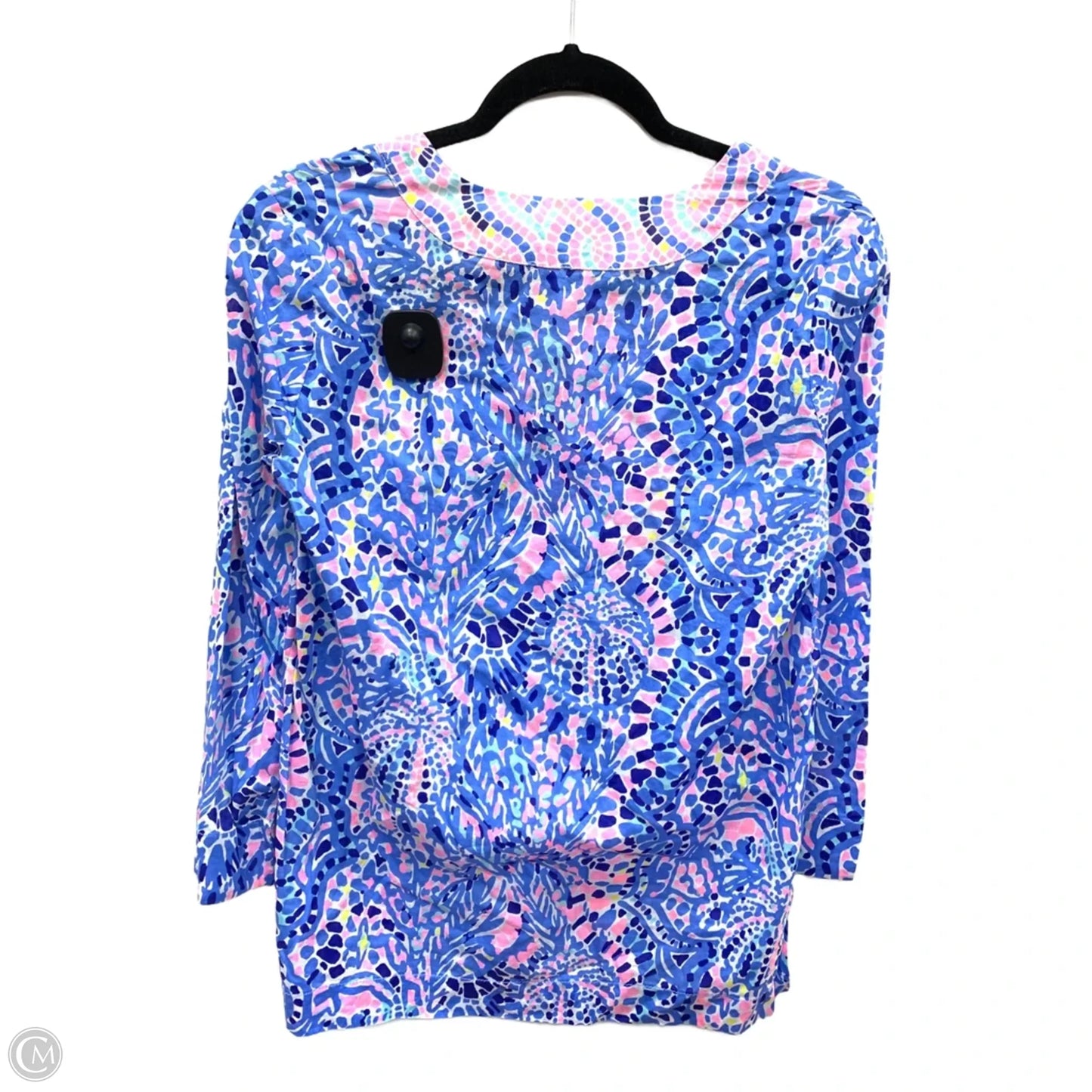 Top Long Sleeve Designer By Lilly Pulitzer In Blue & Pink, Size: S