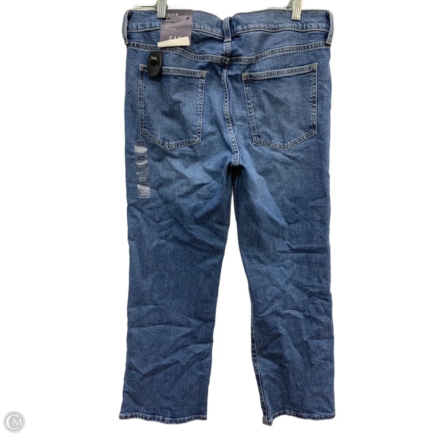 Jeans Straight By Gap In Blue Denim, Size: 12