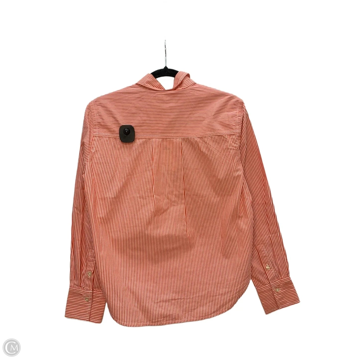 Top Long Sleeve By Free Assembly In Orange & White, Size: Xs