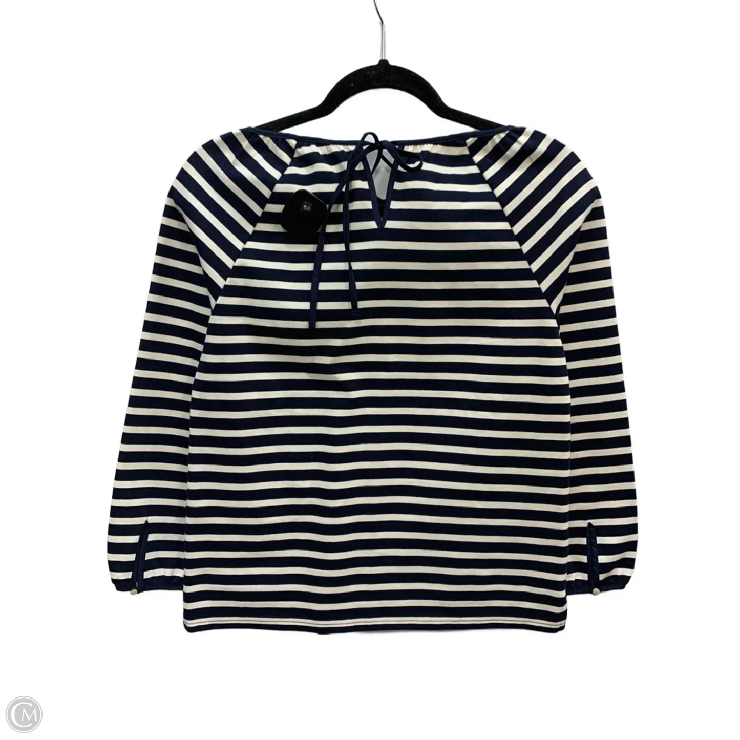 Top Long Sleeve By J. Crew In Blue & Cream, Size: Xxs