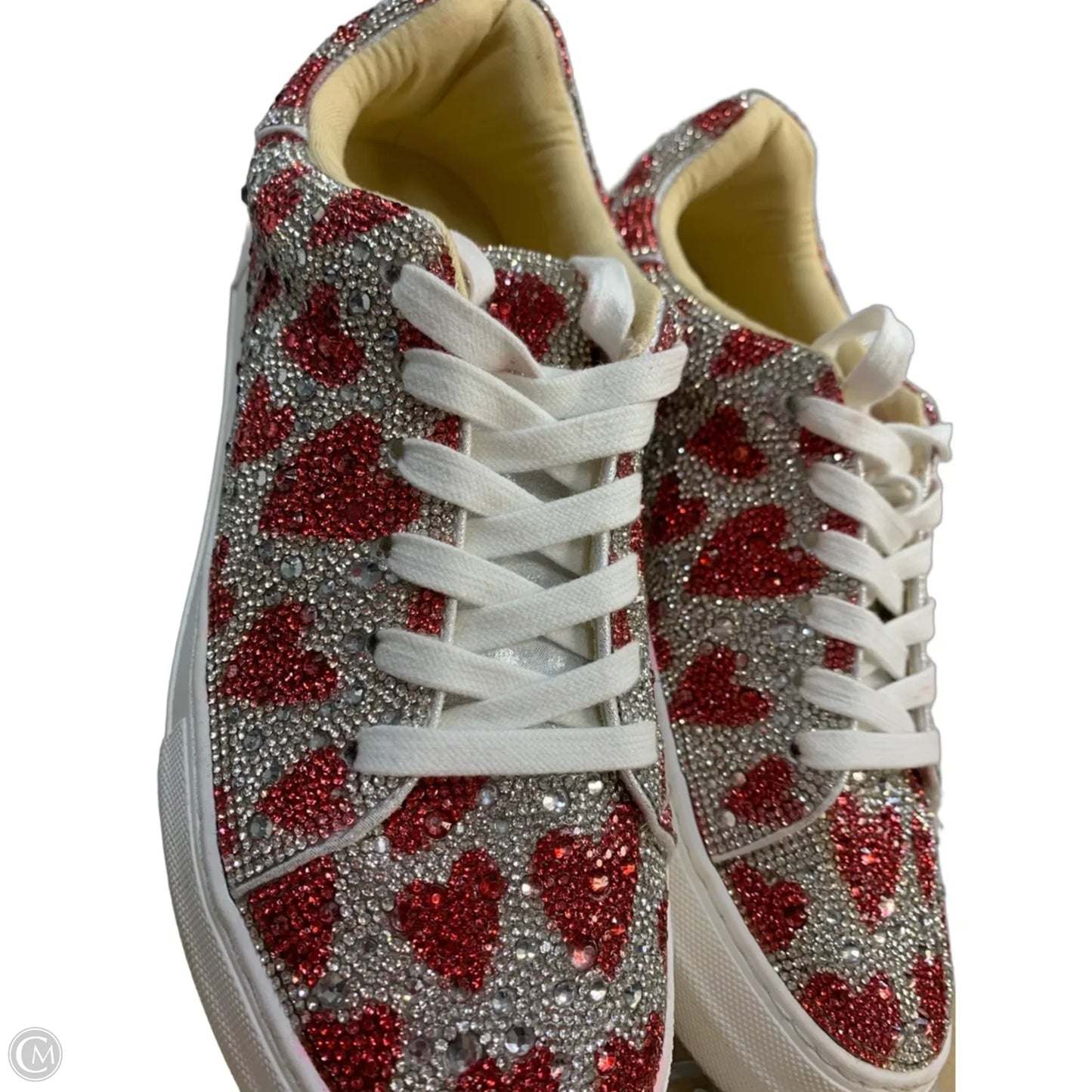Shoes Sneakers By Betsey Johnson In Red & Silver, Size: 8.5