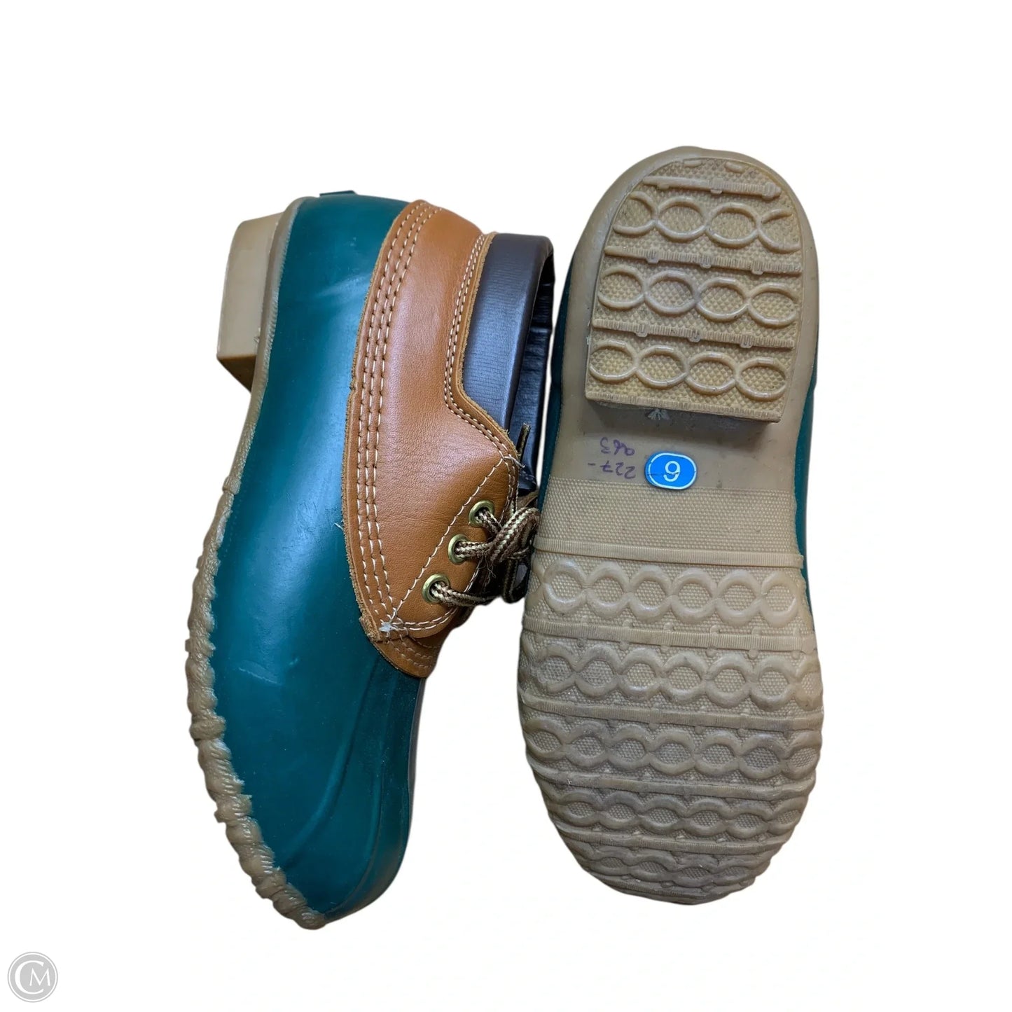 Boots Ankle Flats By Eddie Bauer In Green & Tan, Size: 6