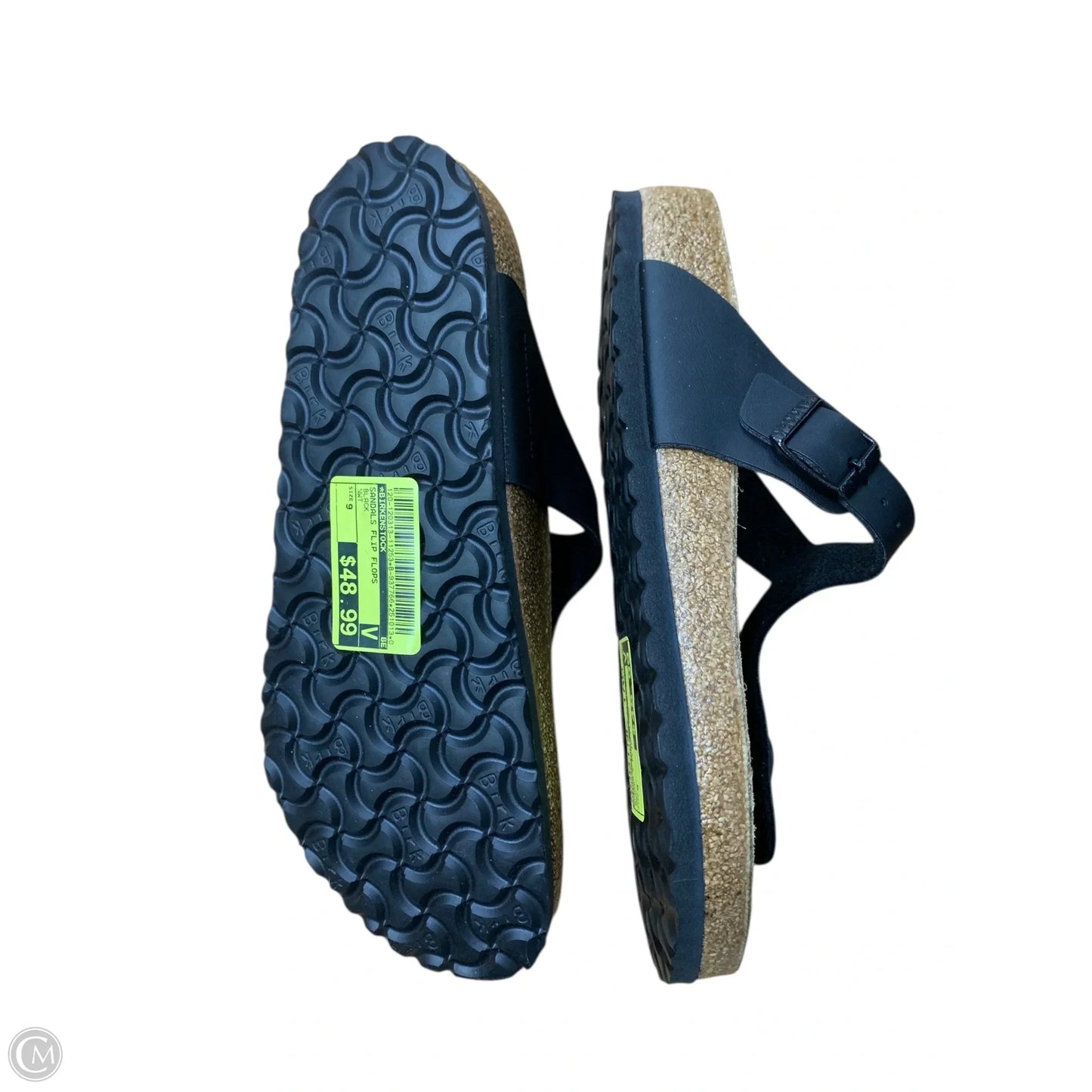 Sandals Flip Flops By Birkenstock In Black, Size: 9