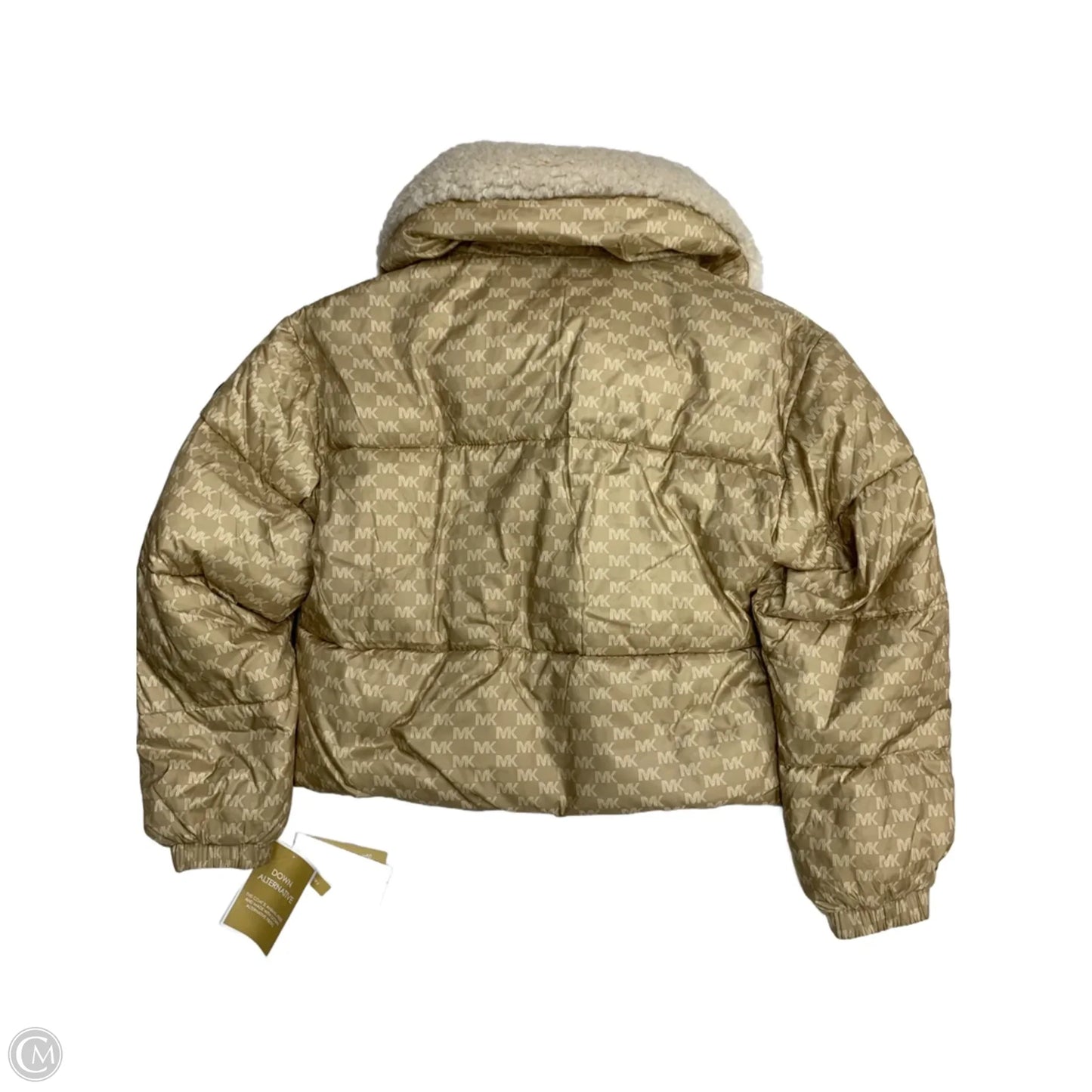 Coat Puffer & Quilted By Michael By Michael Kors In Tan & White, Size: Xs