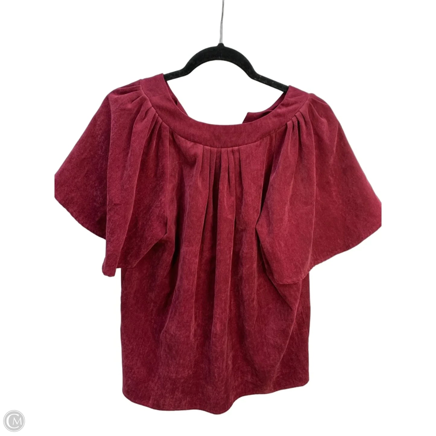 Blouse Short Sleeve By Crown And Ivy In Maroon, Size: L