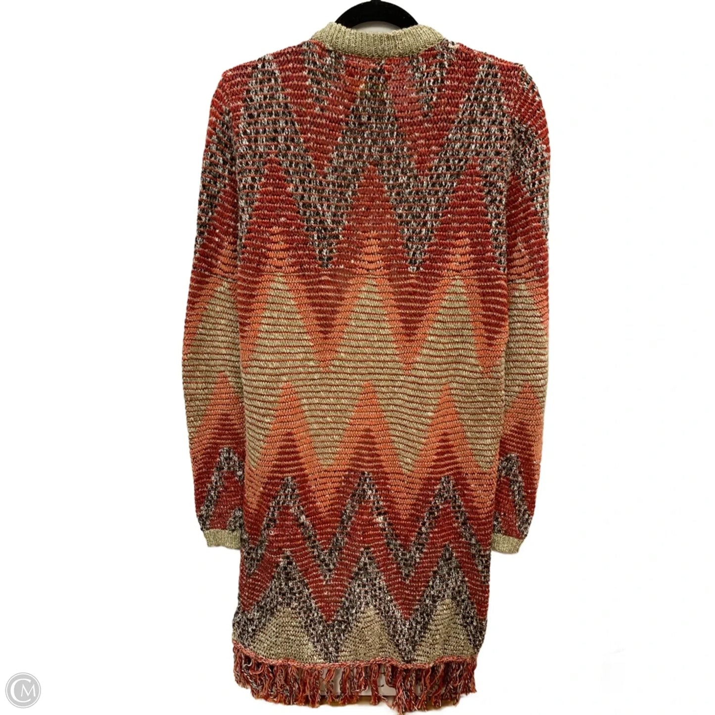 Sweater Cardigan By Natural Reflections In Orange, Size: M