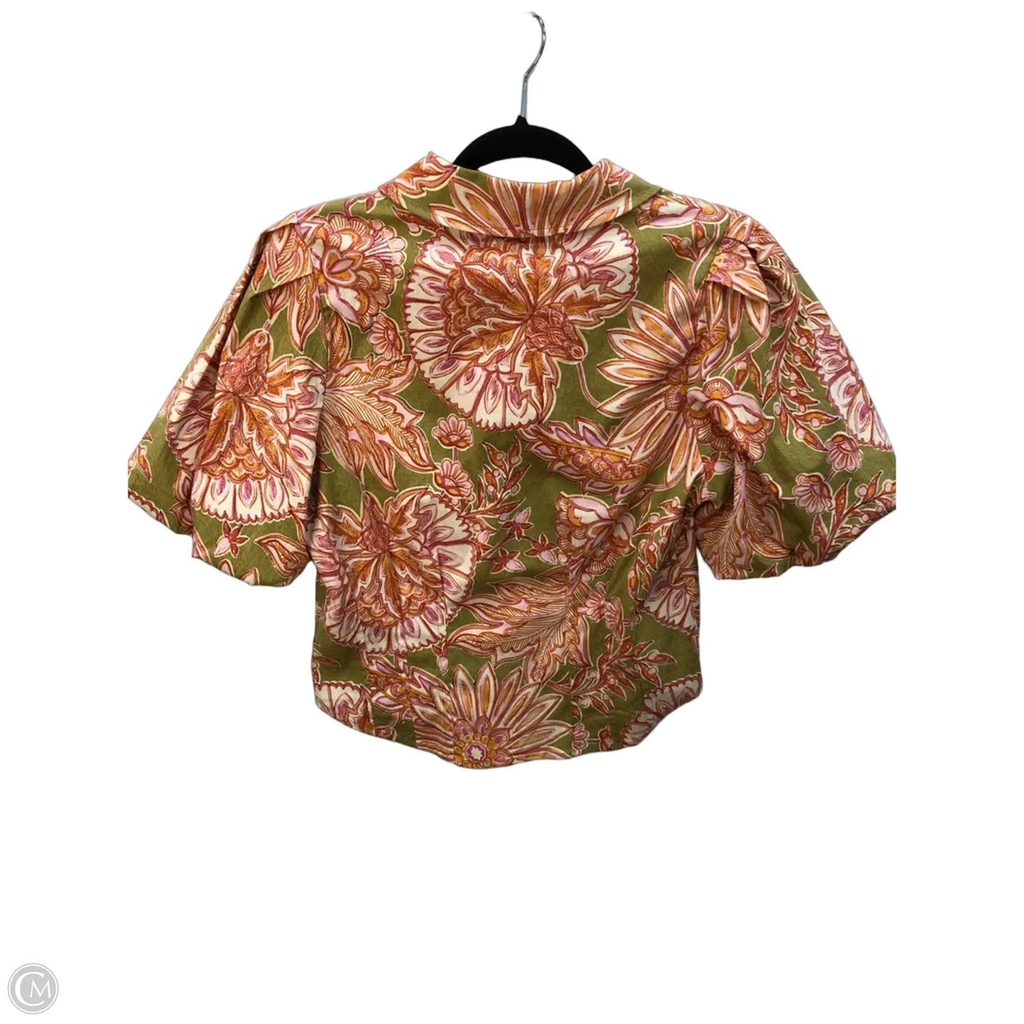 Top Short Sleeve By Bagatelle In Green & Orange, Size: M