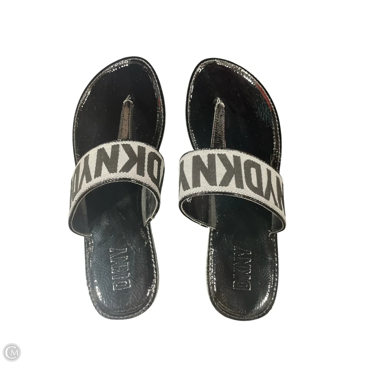 Sandals Flats By Dkny In Black & Grey, Size: 7.5