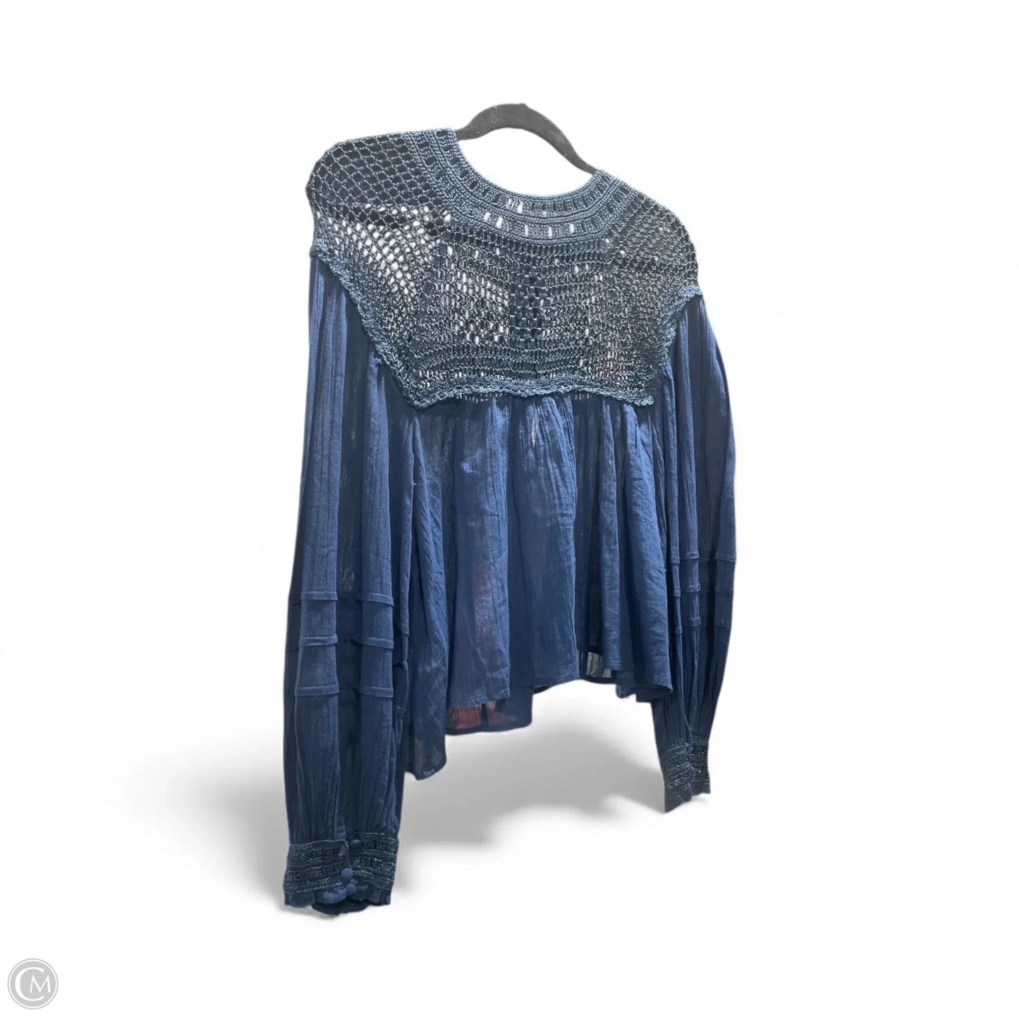 Blouse Long Sleeve By Free People In Blue, Size: Xs