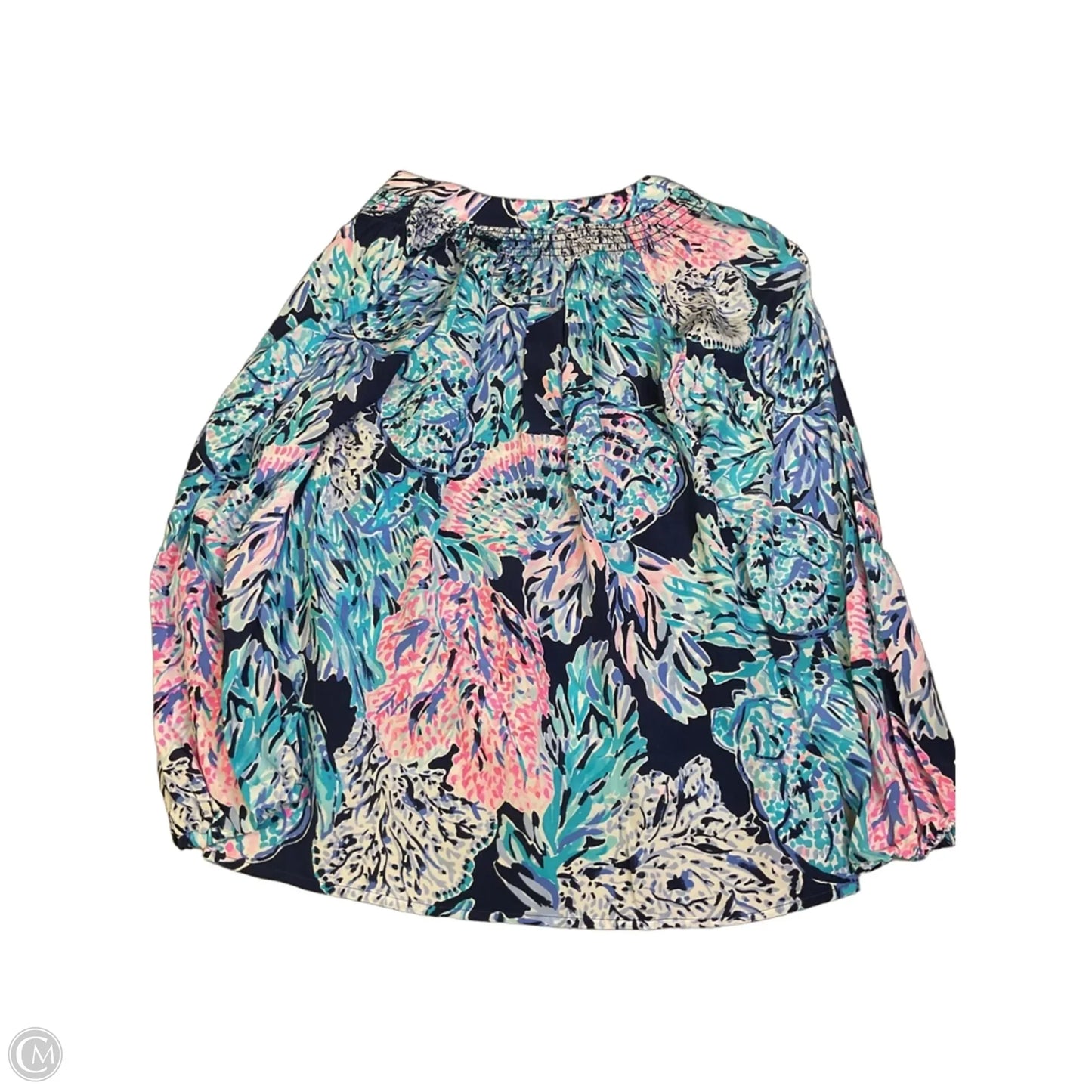 Blouse Designer By Lilly Pulitzer In Blue & Pink, Size: Xs