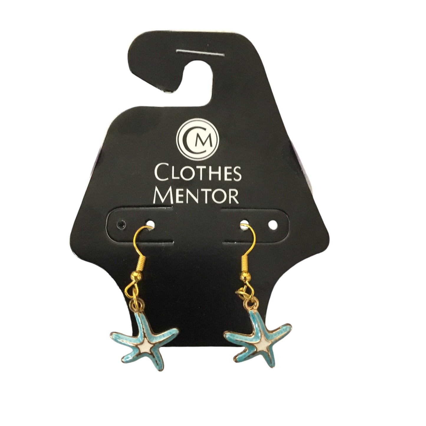 EARRINGS DANGLE/DROP CLOTHES MENTOR in BLUE & GOLD