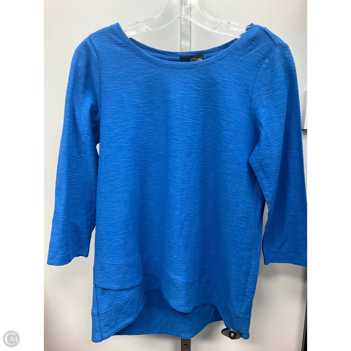 Top 3/4 Sleeve Basic By Clothes Mentor In Blue, Size: S