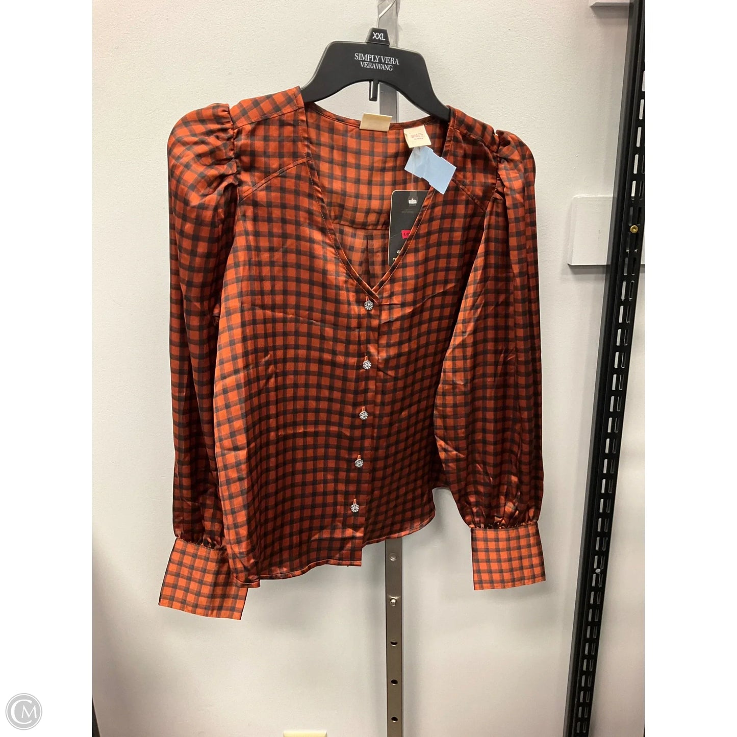 Top Long Sleeve By Levis In Checkered Pattern, Size: Xs