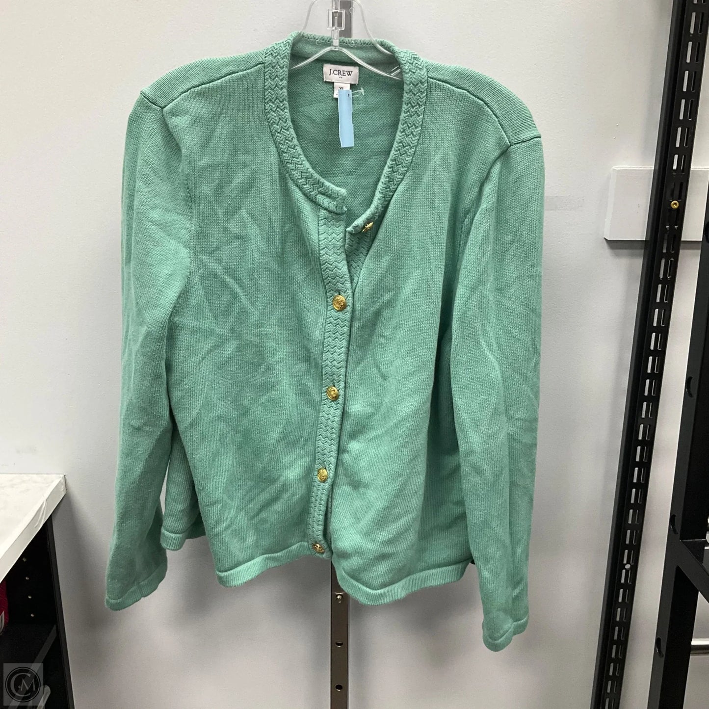 Sweater Cardigan By J. Crew In Green, Size: Xl