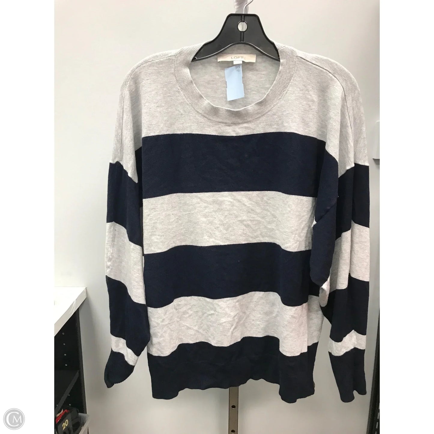 Top Long Sleeve By Loft In Striped Pattern, Size: L