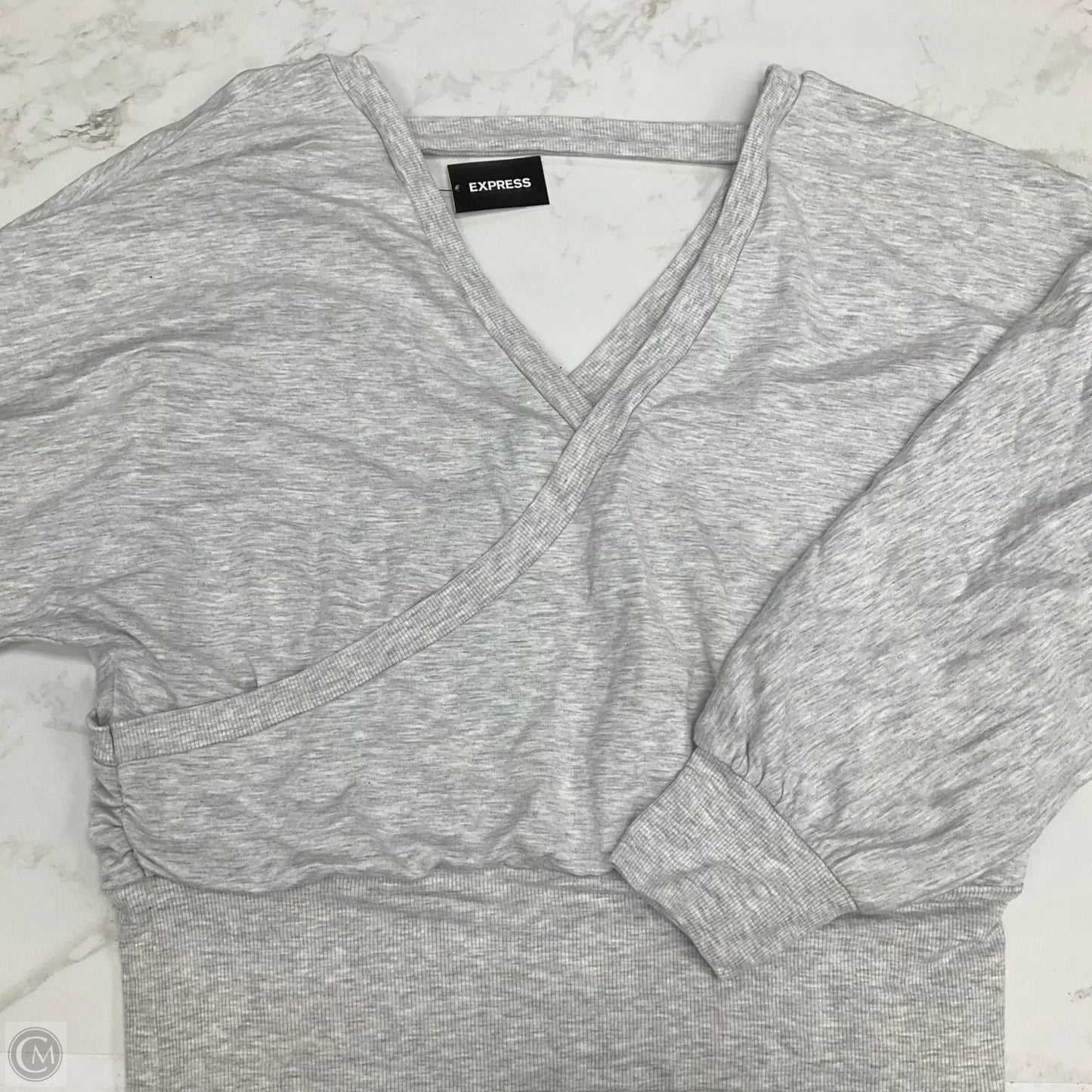 Top Long Sleeve By Express In Grey, Size: L