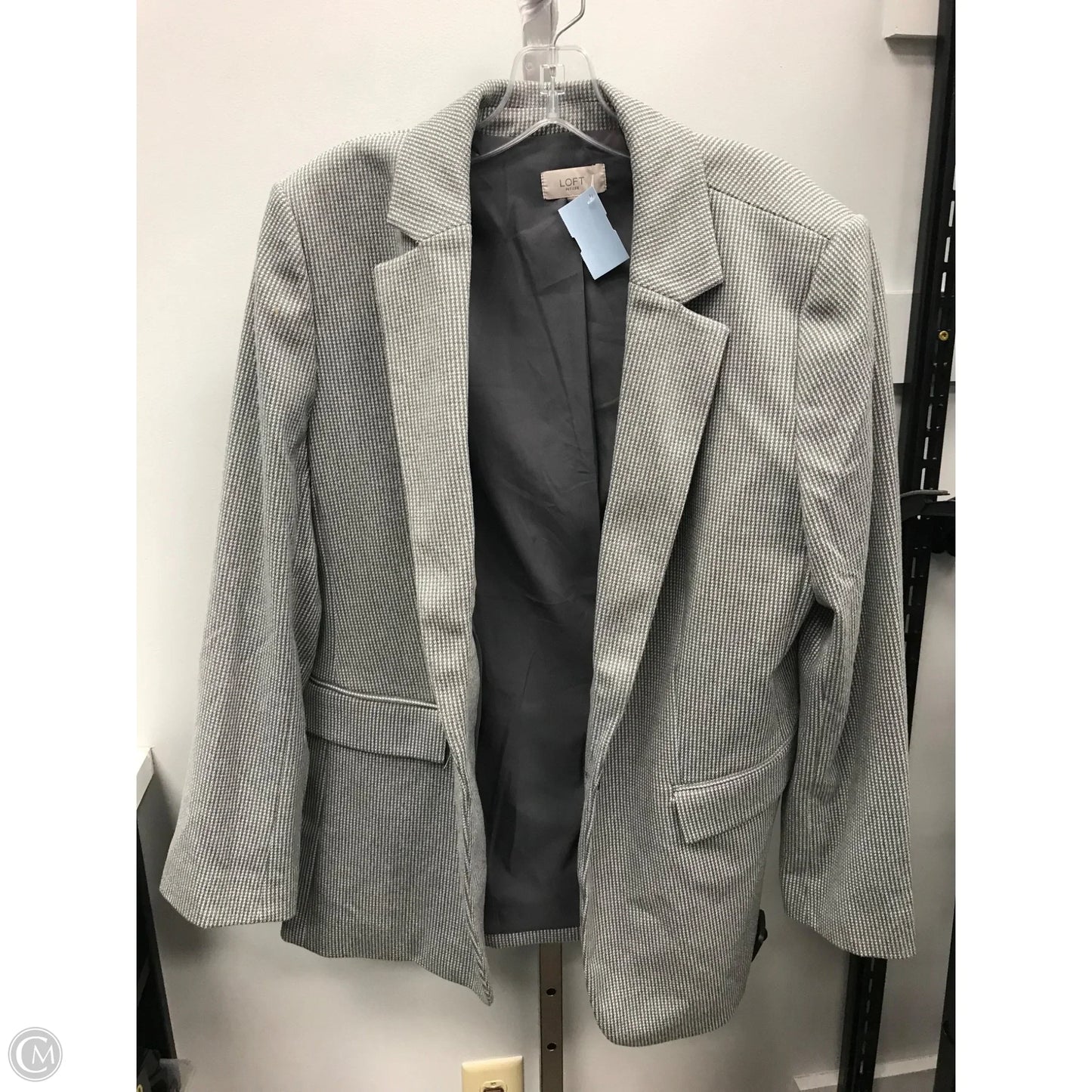 Blazer By Loft In Grey & White, Size: 16