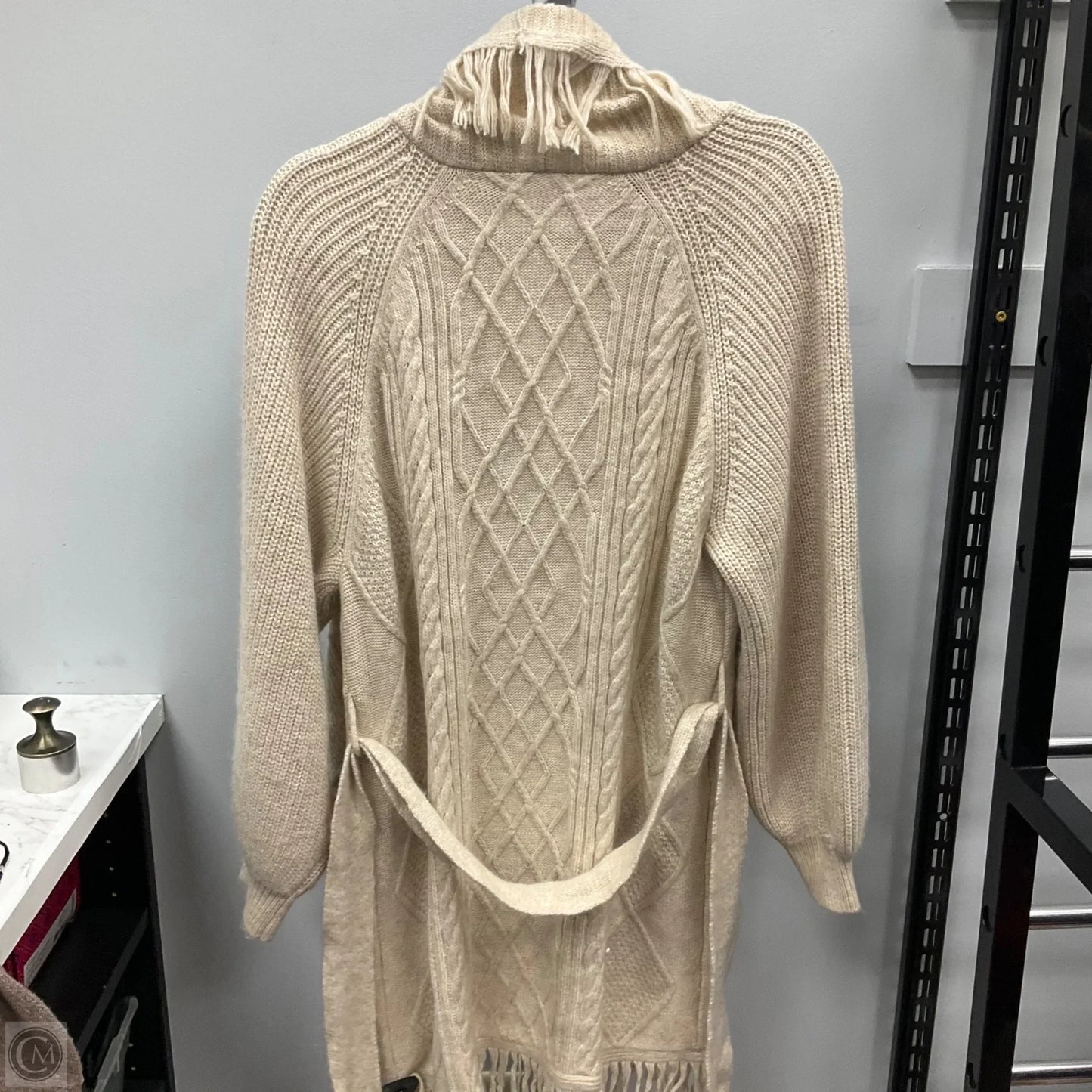 Sweater Cardigan By Ana In Tan, Size: Lp