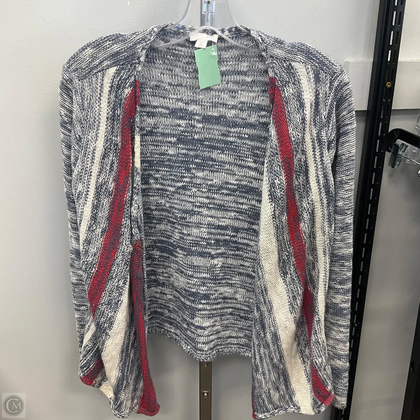 Cardigan By J. Jill In Blue & Cream, Size: Xsp