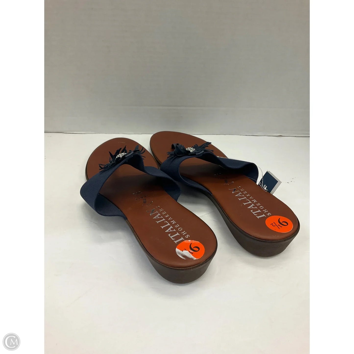Sandals Flats By Italian Shoemakers In Blue, Size: 9.5
