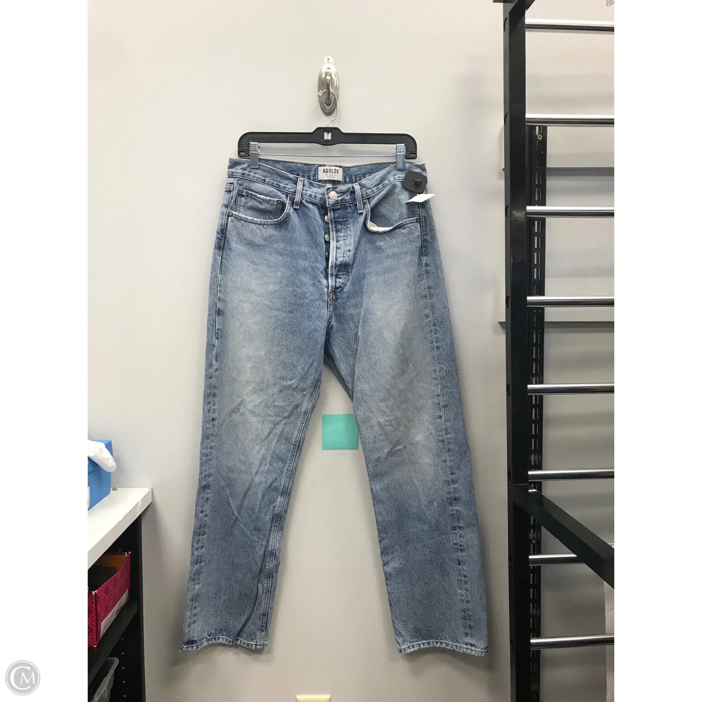 Jeans Wide Leg By Agolde In Blue Denim, Size: 6