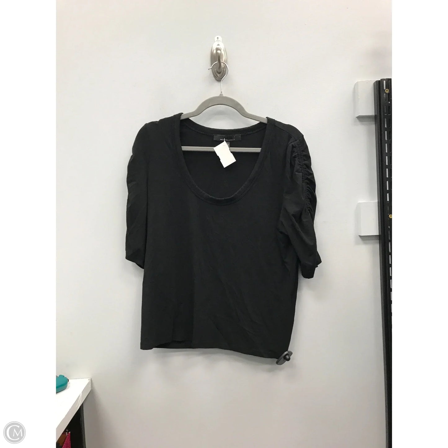 Top 3/4 Sleeve Basic By White House Black Market In Black, Size: L