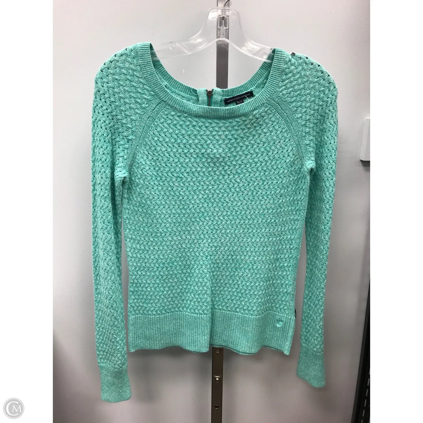 Sweater By American Eagle In Green, Size: Xs