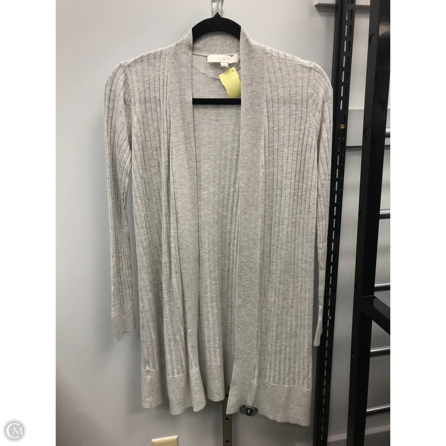 Sweater Cardigan By Loft In Grey, Size: S