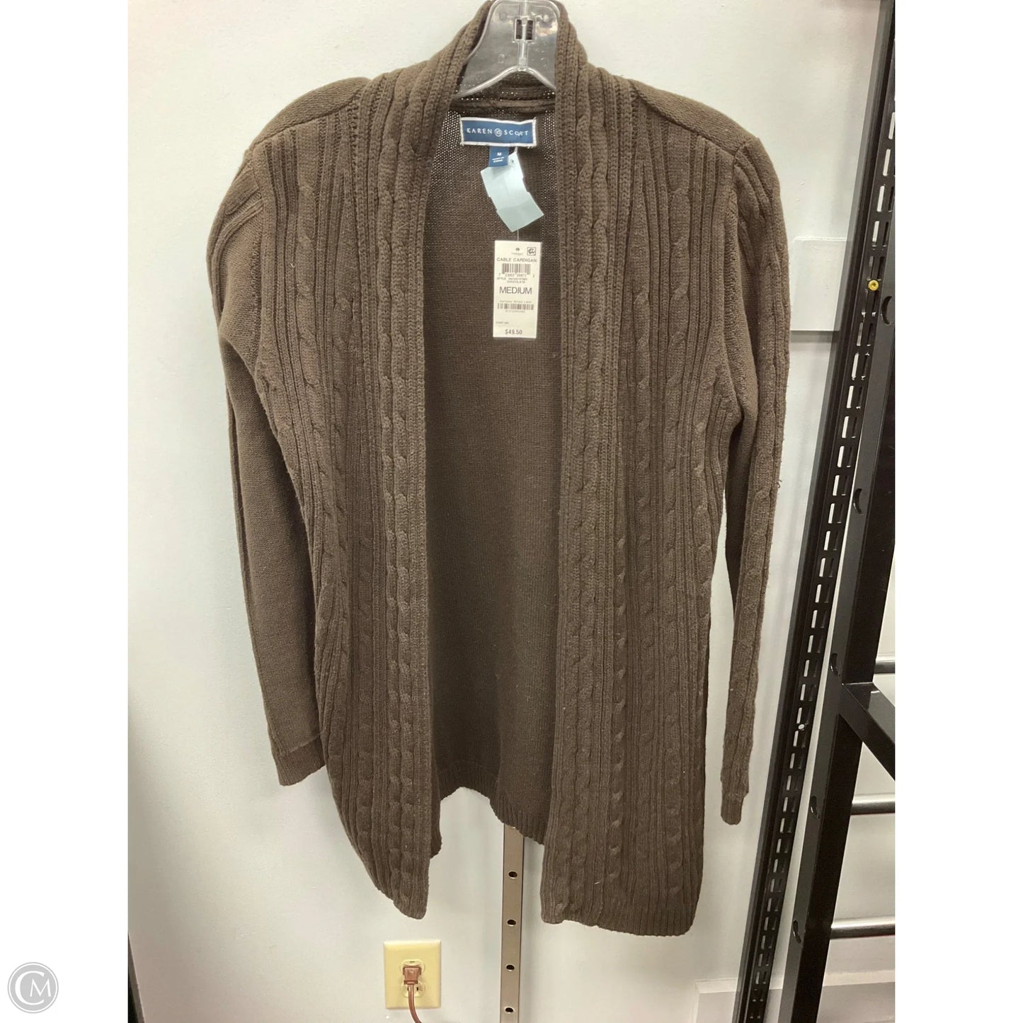 Sweater Cardigan By Karen Scott In Brown, Size: M
