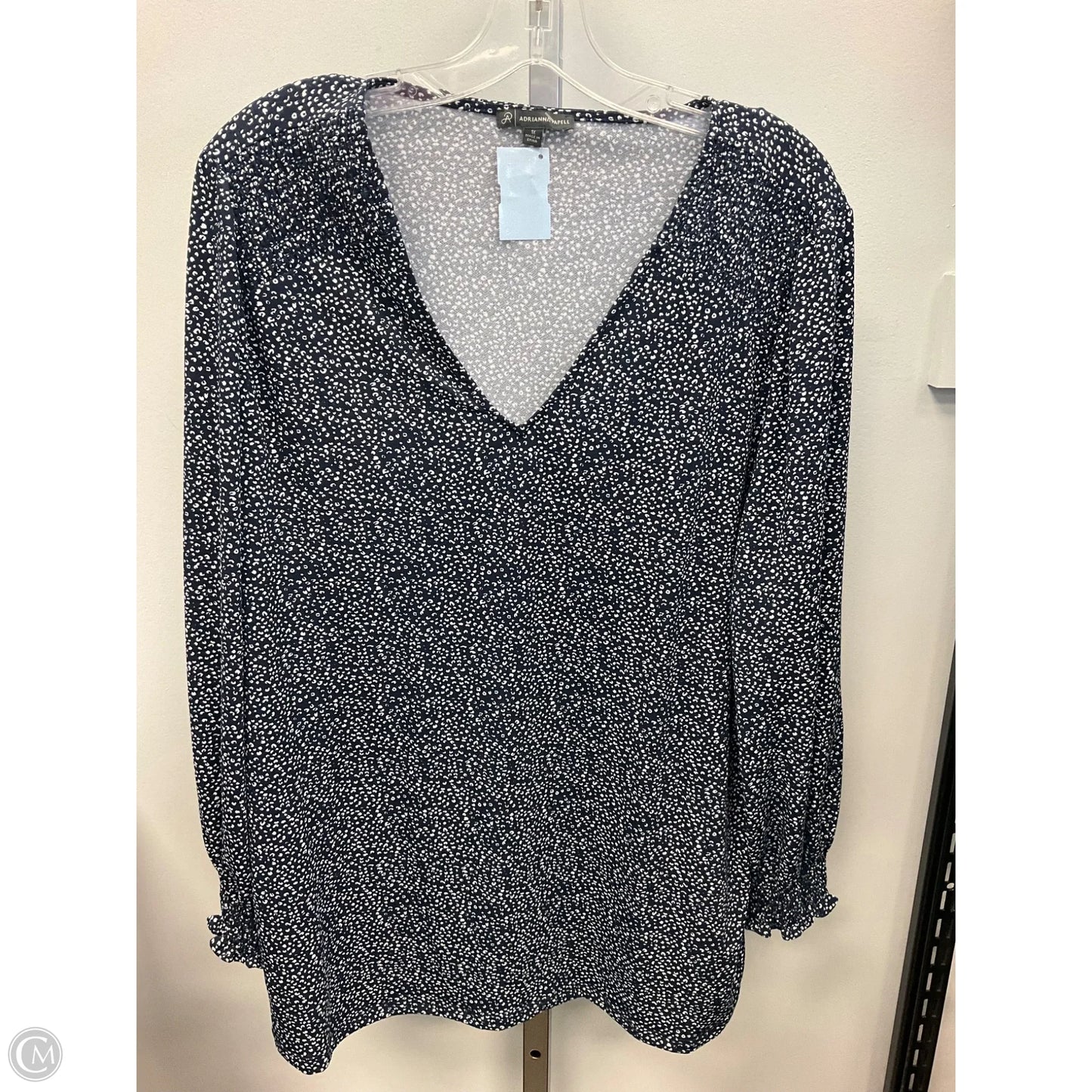 Top Long Sleeve By Adrianna Papell In Navy, Size: 1x