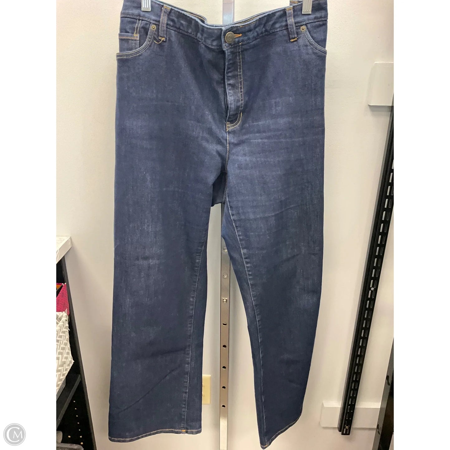 Jeans Straight By Lands End In Blue Denim, Size: 22