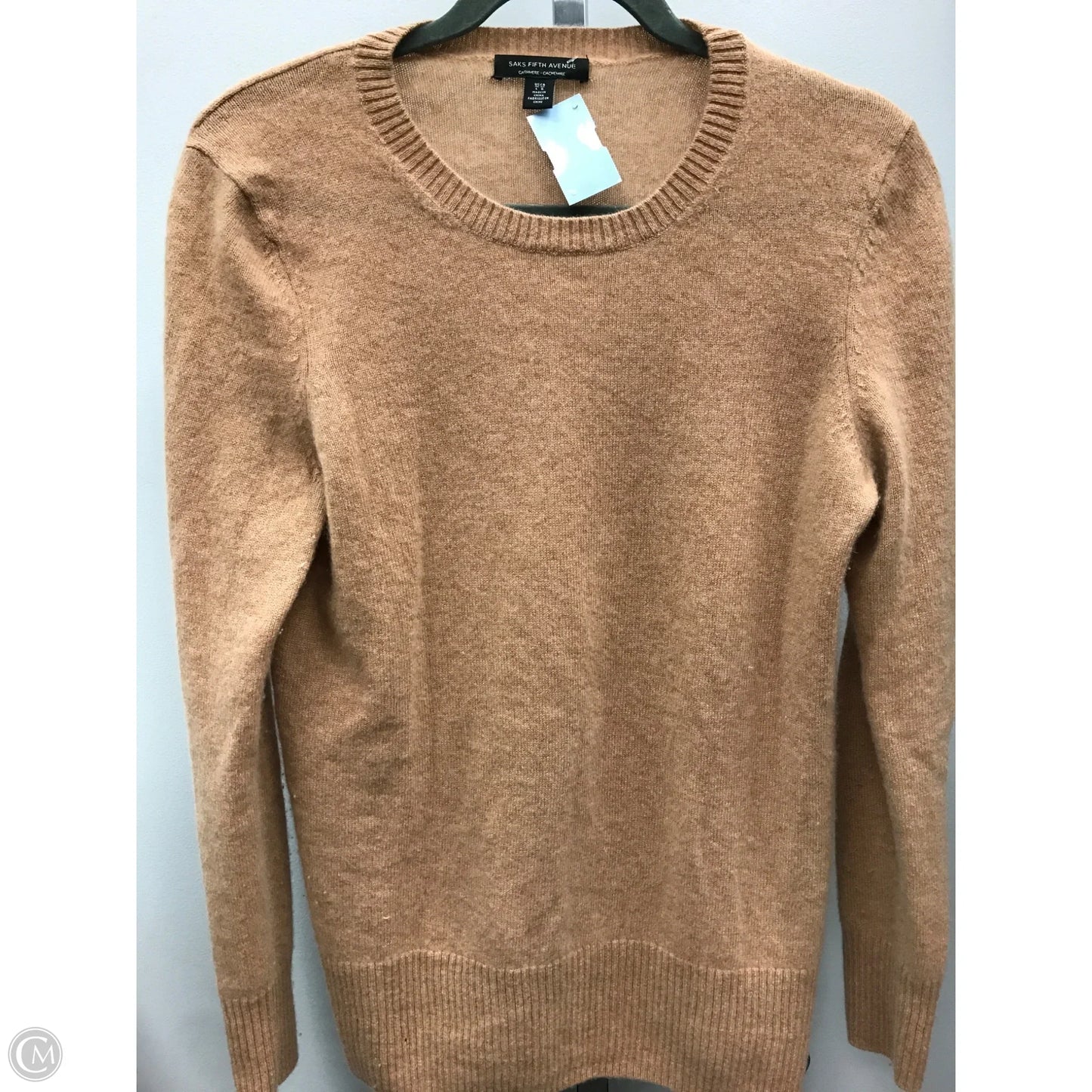 Sweater Cashmere By Saks Fifth Avenue In Tan, Size: L