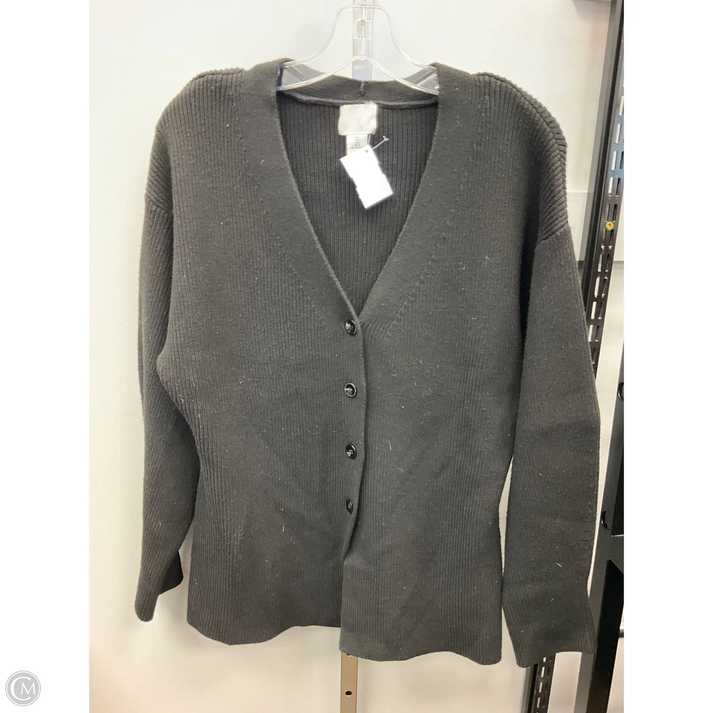 Sweater Cardigan By H&m In Black, Size: L