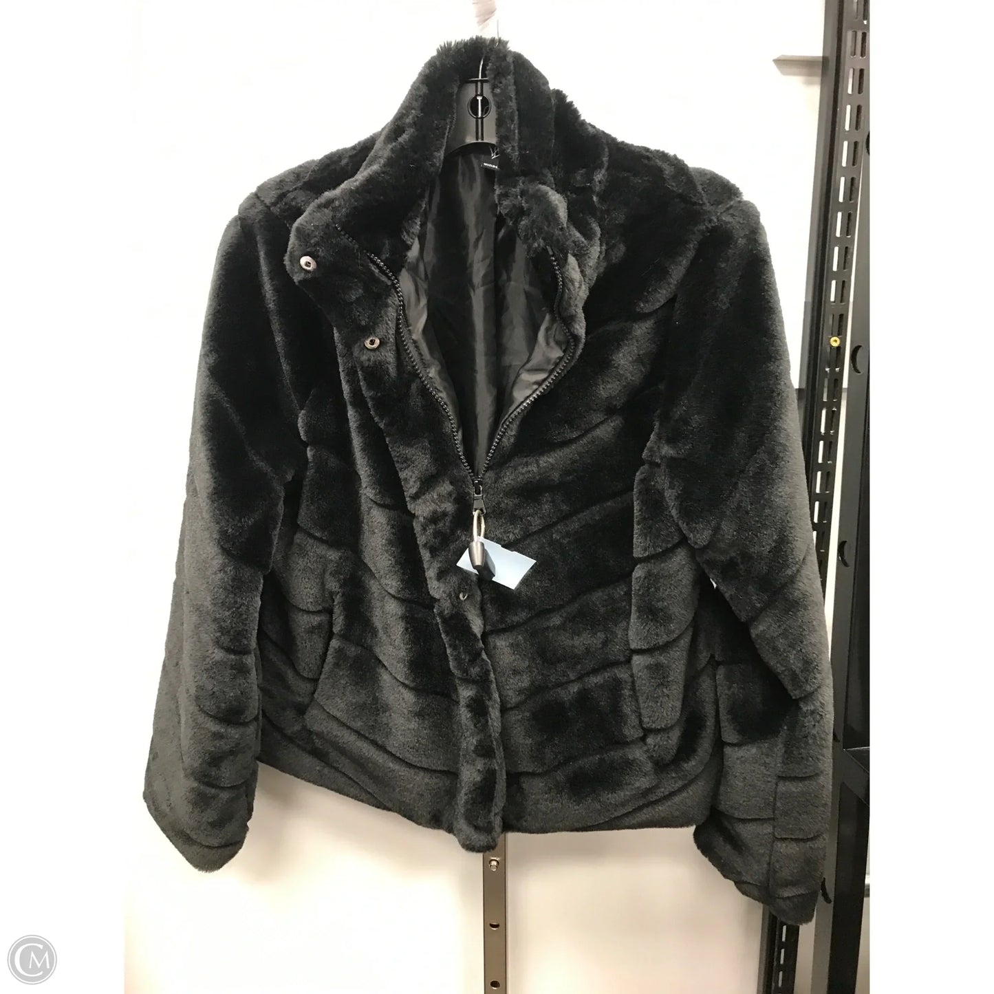 Jacket Faux Fur & Sherpa By Windsor In Black, Size: S